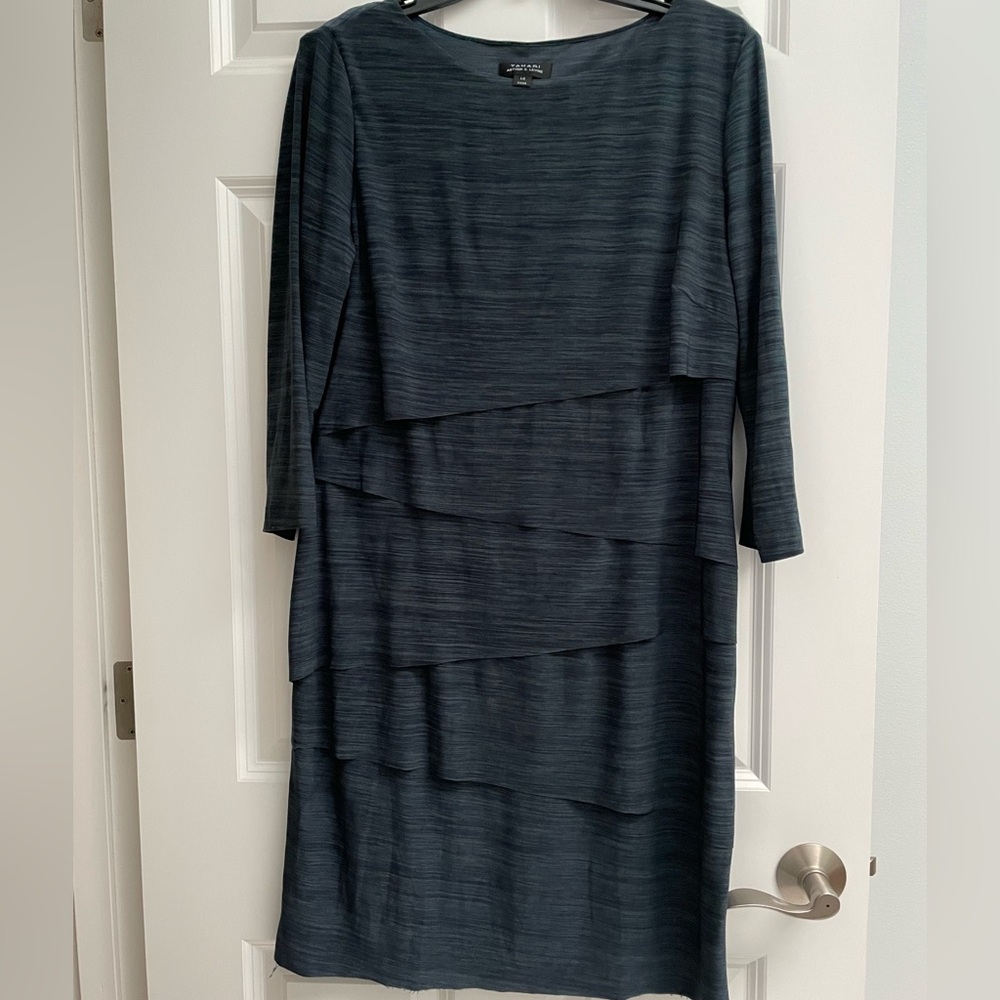 Chic Layered Long Sleeve Dress in Black